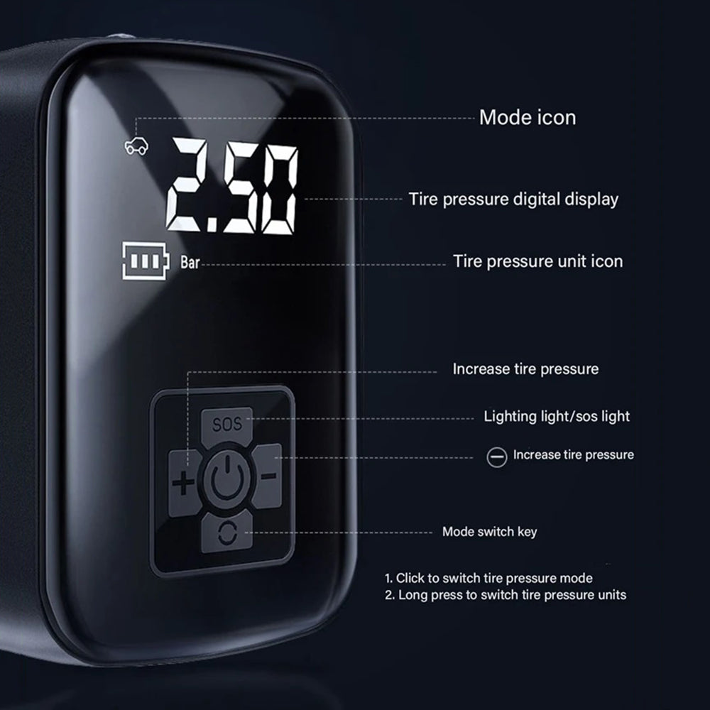 Wireless Electric Tire Inflator Air Pump with Digital Display