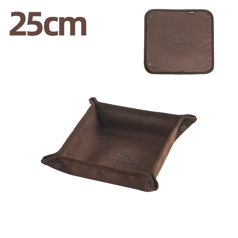 CLS Outdoor Camping Storage Tray Home Travel Storage Box Camping Portable Folding Square Debris Storage Tray