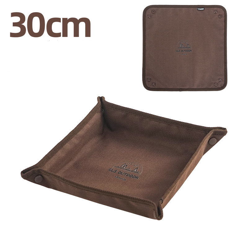 CLS Outdoor Camping Storage Tray Home Travel Storage Box Camping Portable Folding Square Debris Storage Tray