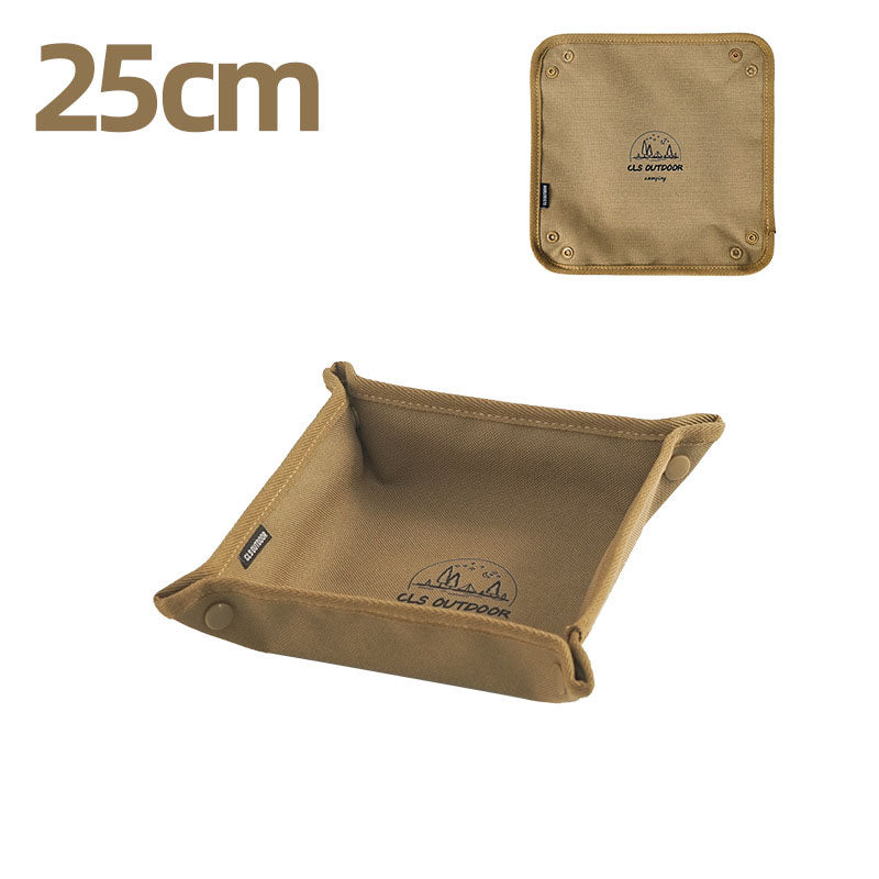 CLS Outdoor Camping Storage Tray Home Travel Storage Box Camping Portable Folding Square Debris Storage Tray