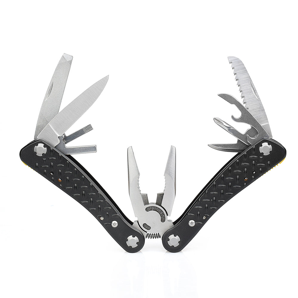 NEWACALOX Multifunction Pliers with Screwdriver kit Pocket Tools Camping Multi Tool Outdoor Survival Knife electric Crimping