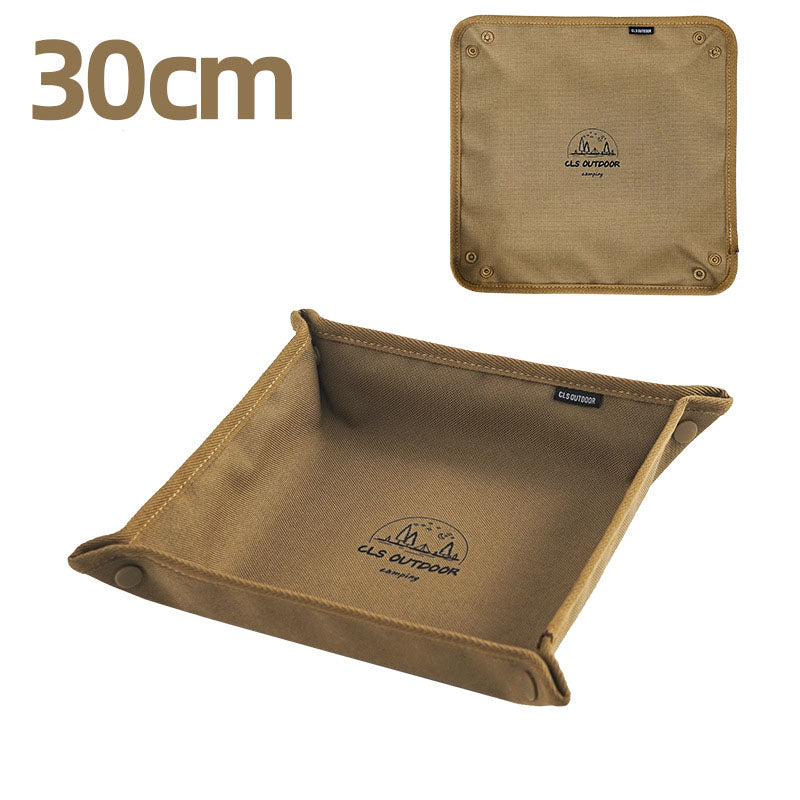 CLS Outdoor Camping Storage Tray Home Travel Storage Box Camping Portable Folding Square Debris Storage Tray
